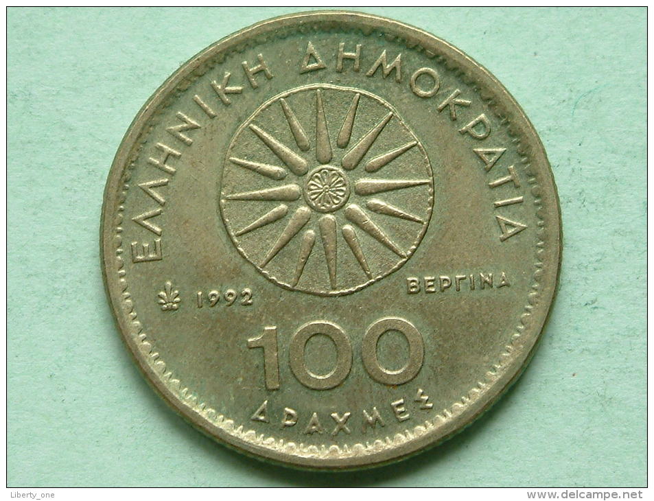 1992 - 100 Drachmes / KM 159 ( Uncleaned - For Grade, Please See Photo ) ! - Grèce