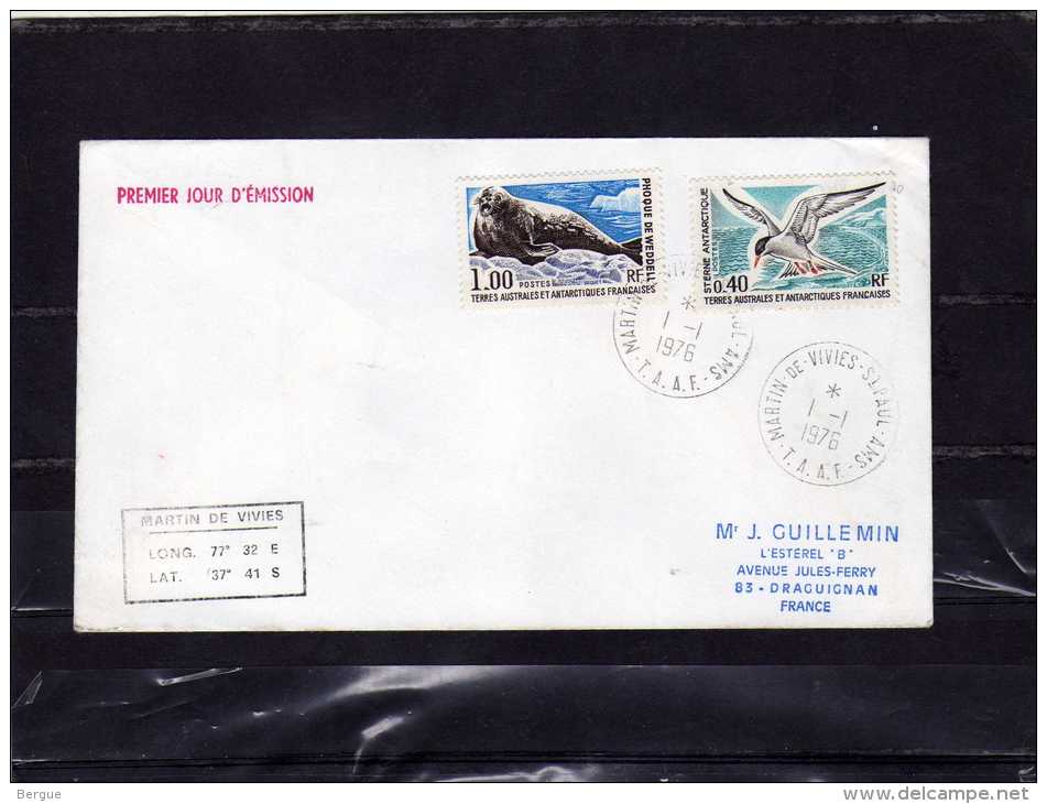 T A A F ENV.  1ER JOUR TIMBRES N° 58 Et 61 - FDC