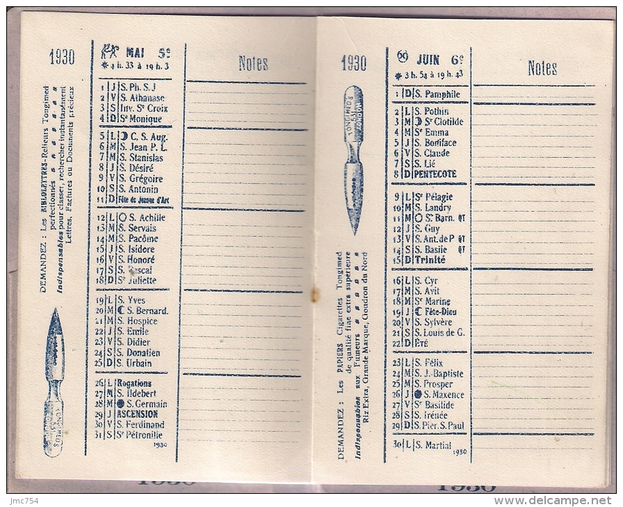 Petit Agenda De Poche  1930  Offert Par Les NOUVELLES GALERIES De CAEN (14)  TTBE - Agendas Vierges