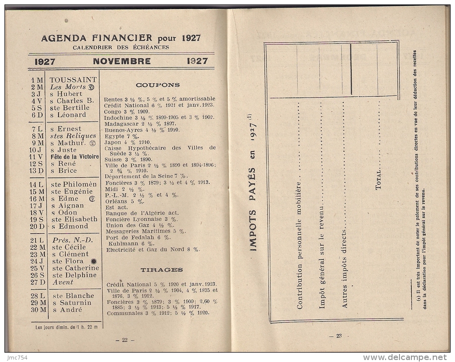 Agenda Financier De Poche  1927  STE NORMANDE DE BANQUE ET DE DEPOTS  CAEN (14)  TTBE - Agendas Vierges