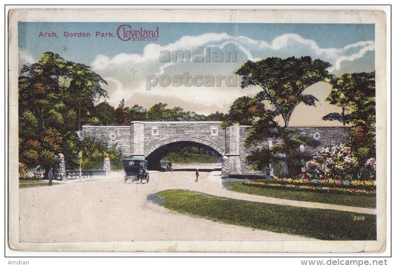 USA - GORDON PARK ARCH~CLEVELAND OH OHIO~1910s TOWN VIEW ~FIFTH CITY Vintage Postcard~CAR [4247] - Cleveland