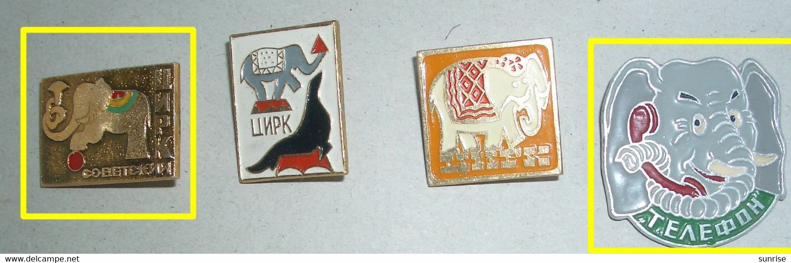 Cartoon Film Soviet: Telephone And Elephant (fairy Tale) / Old Soviet Badge USSR _250_u3284 - Disney