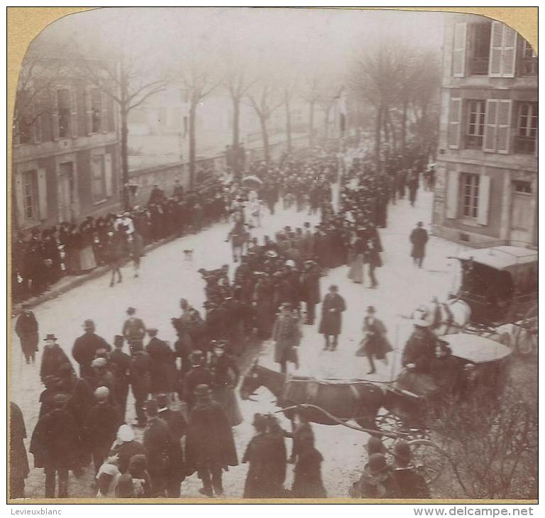 Manifestation Patriotique 1 / Défilé De Chars / Artisanat Et Agriculture/Nevers ?/Vers 1900  STE15 - Photos Stéréoscopiques