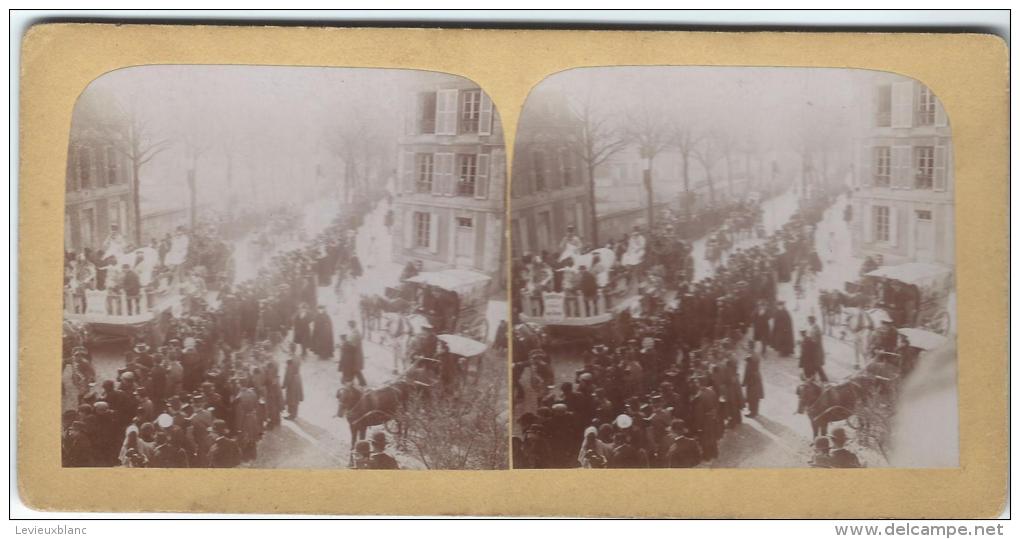 Manifestation Patriotique 2 / Défilé De Chars / Artisanat Et Agriculture/Nevers ?/Vers 1900  STE16 - Stereoscopic