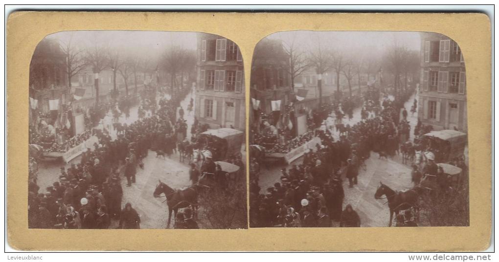 Manifestation Patriotique 4/ Défilé De Chars / Artisanat Et Agriculture/Nevers ?/Vers 1900  STE18 - Photos Stéréoscopiques