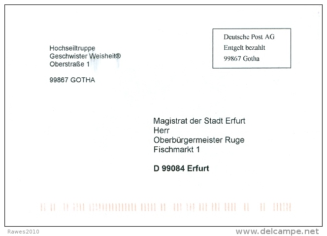 BRD Gotha Entg. Bez. Hochseiltruppe Geschwister Weisheit Zirkus Artistik - Circo