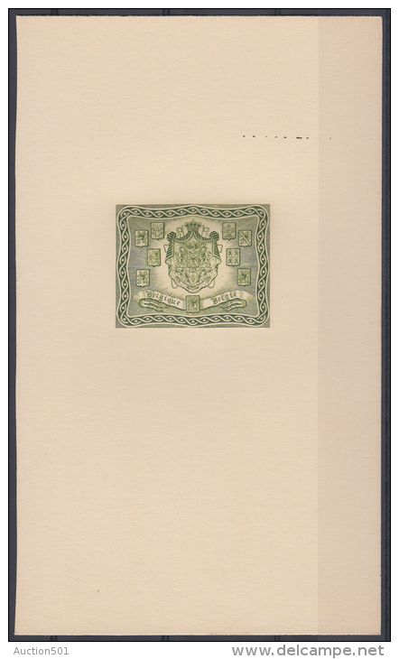19421 Neuf Provinces: Epreuve De Coin Vert Ardoise Par J. De Vos, 1949 (Stes 4593), S/ Papier Carton Crème - GF - Essais & Réimpressions
