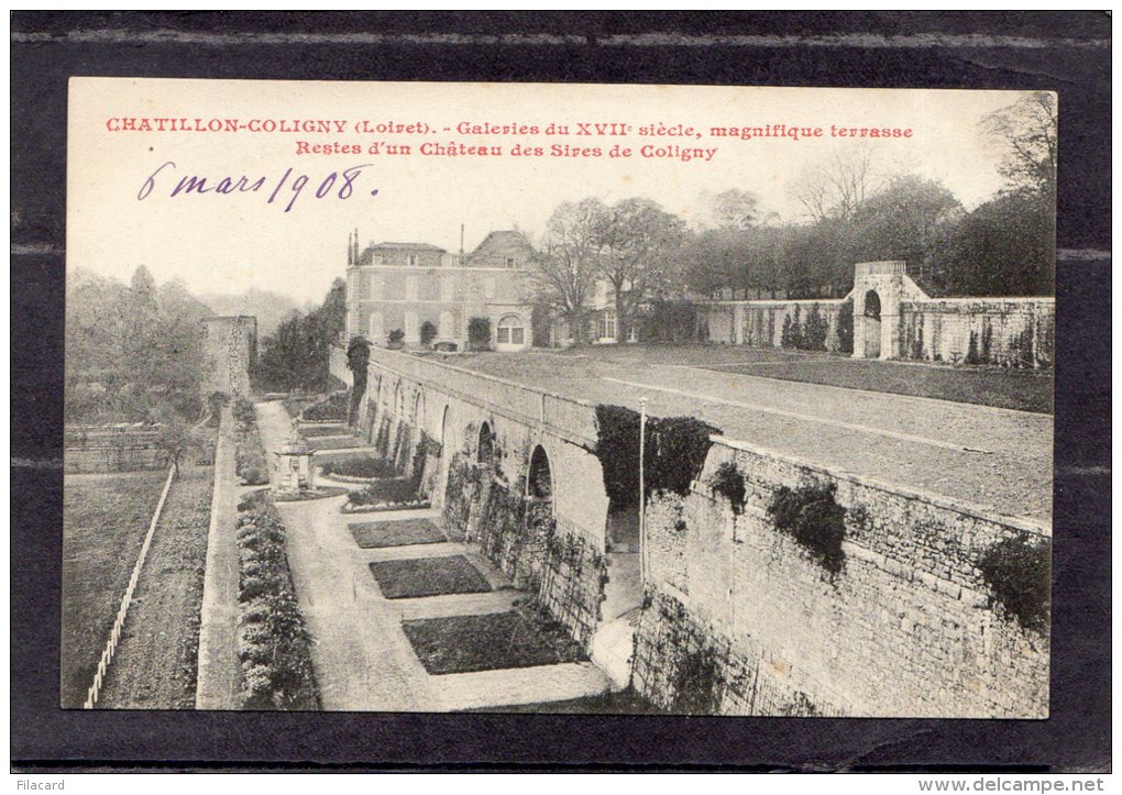 41952    Francia,   Chatillon-Coligny -  Galeries Du  XVIIe  Siecle -  Terrasse -  Restes D"un  Chateau,  NV(scritta) - Chatillon Coligny