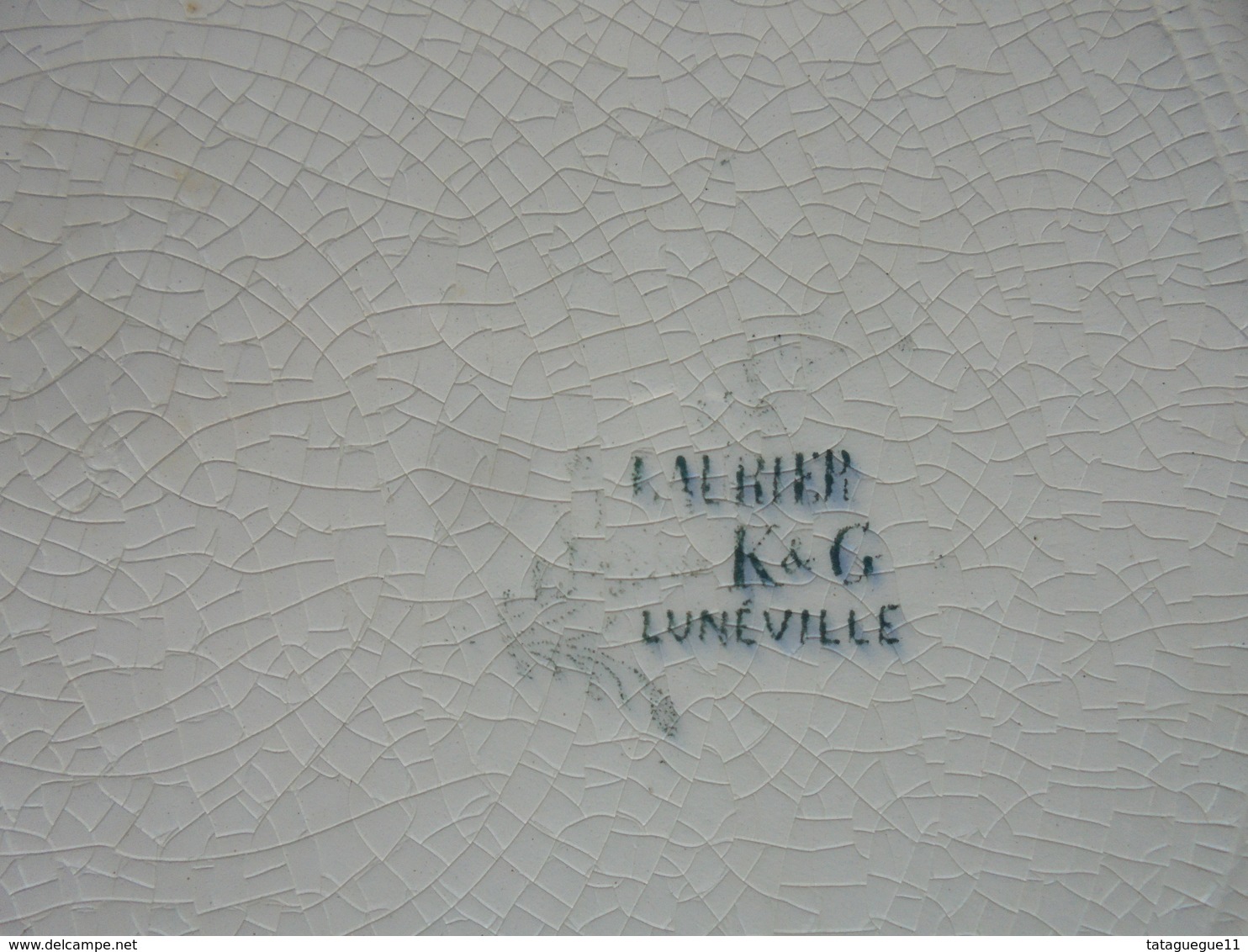 Ancien - 2 Grandes Assiettes KetG LUNEVILLE Décor Laurier - Lunéville (FRA)