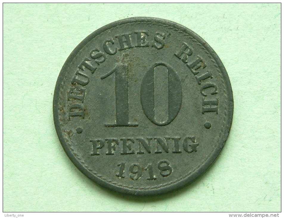 1918 - 10 Pfennig / KM 26 ( Uncleaned - For Grade, Please See Photo ) ! - 10 Pfennig