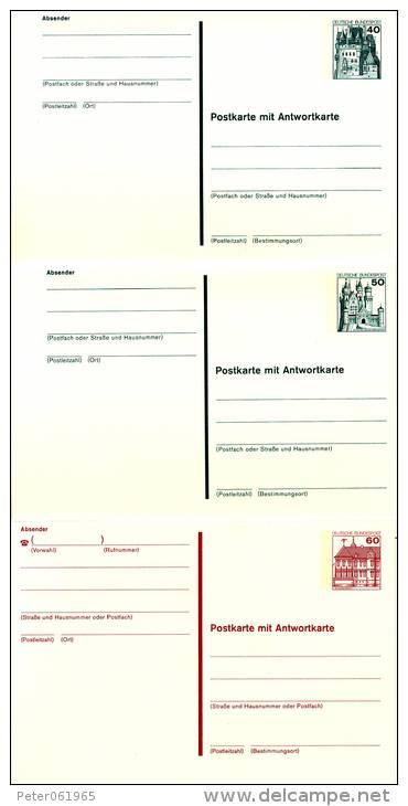 7 Briefkaarten (met Antwoordkaart) Duitsland / Postkarten (mit Antwortkarte) BRD - Postcards - Mint