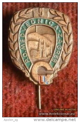 Climbing Mountaineering Alpinism , Club ''MEDVEDNICA'' , From Zagreb, Croatia. Scarce Pin Badge. - Alpinism, Mountaineering