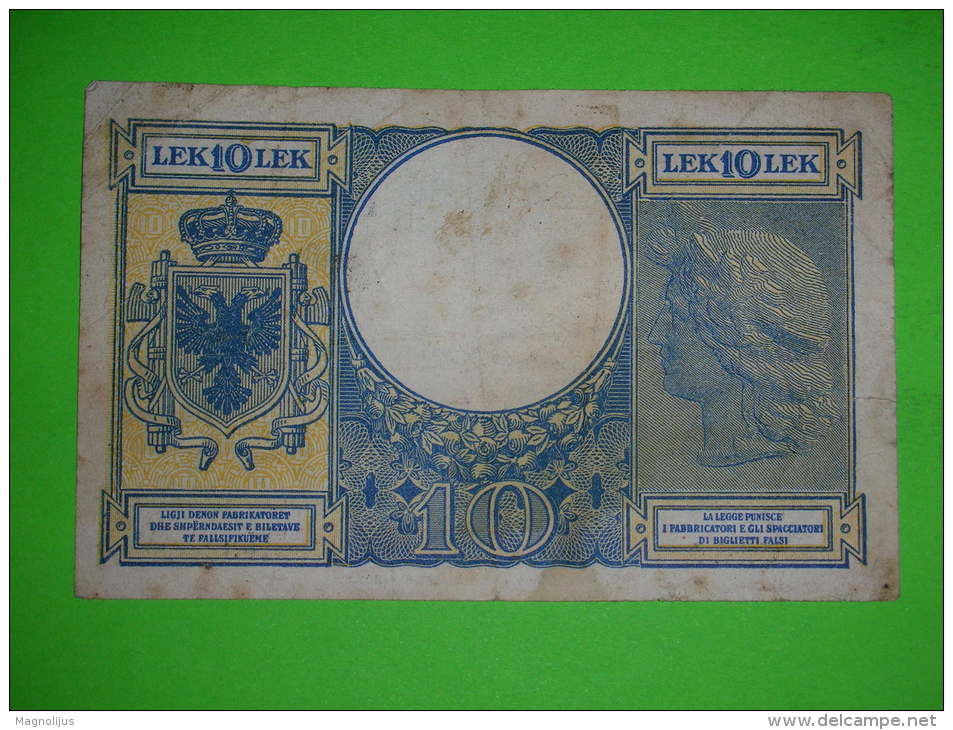 Albania,Banca Italia,10 Lek,banknote,paper Money,bill,vintage - Albania