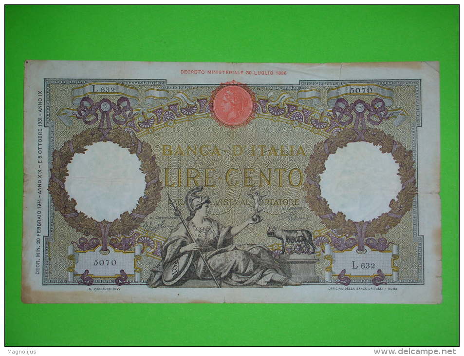 Banca Italia,100 Lira,cento Lire,banknote,paper Money,bill,vintage - 100 Lire