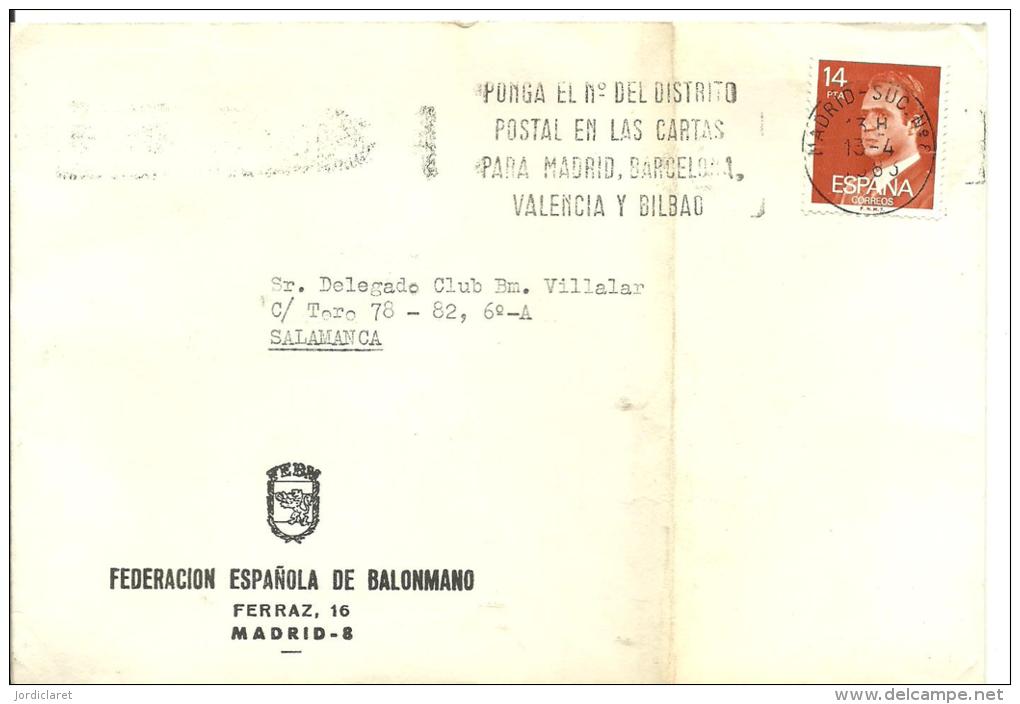 CARTA.ESPAÑA  MEMBRETE FED.ESPAÑOLA - Hand-Ball