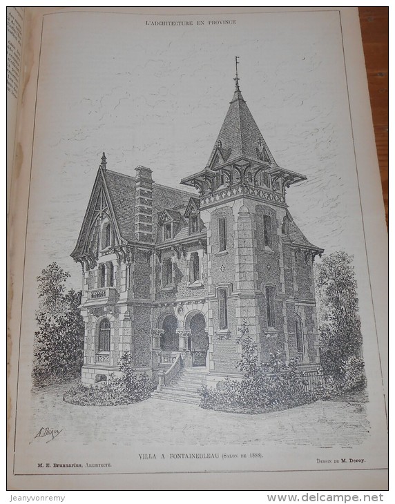 La Semaine Des Constructeurs. N°1. 1er Juillet 1888. Villa à Fontainebleau. Le Paysan  Architecte,Décorateur En Orient - Revues Anciennes - Avant 1900