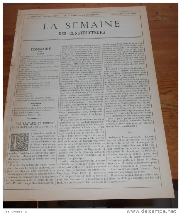 La Semaine Des Constructeurs. N°5. 28 Juillet 1888. Hôtel De La Cloche Perse à Reims. Tourelle D´escalier. - Revues Anciennes - Avant 1900