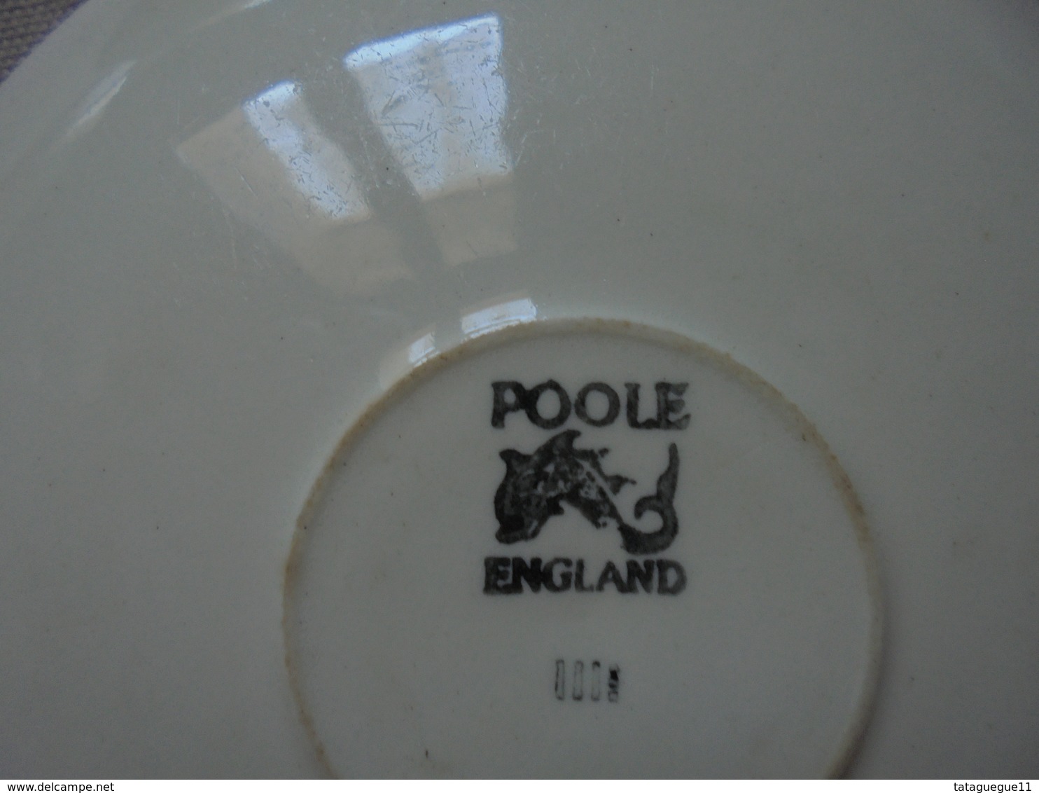 Ancien - Reste de service à Café/Thé + Pot à lait Couleur vert POOLE Made in England