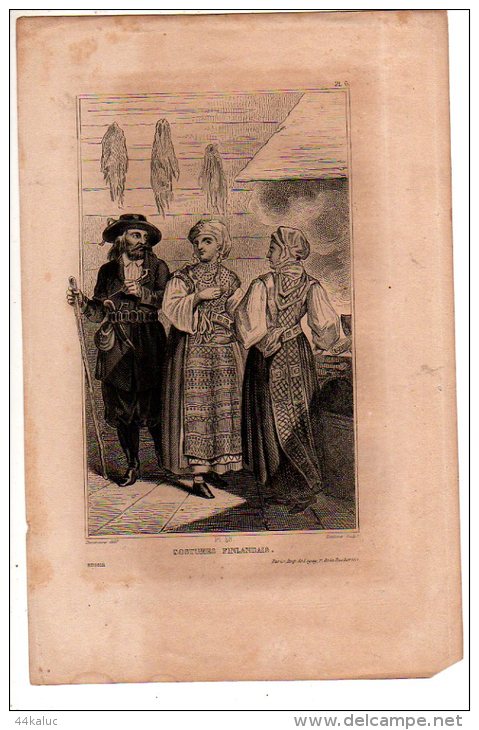 RUSSIE  Et FINLANDE Costumes Finlandais ( Gravure XIXème Siècle) - Other & Unclassified