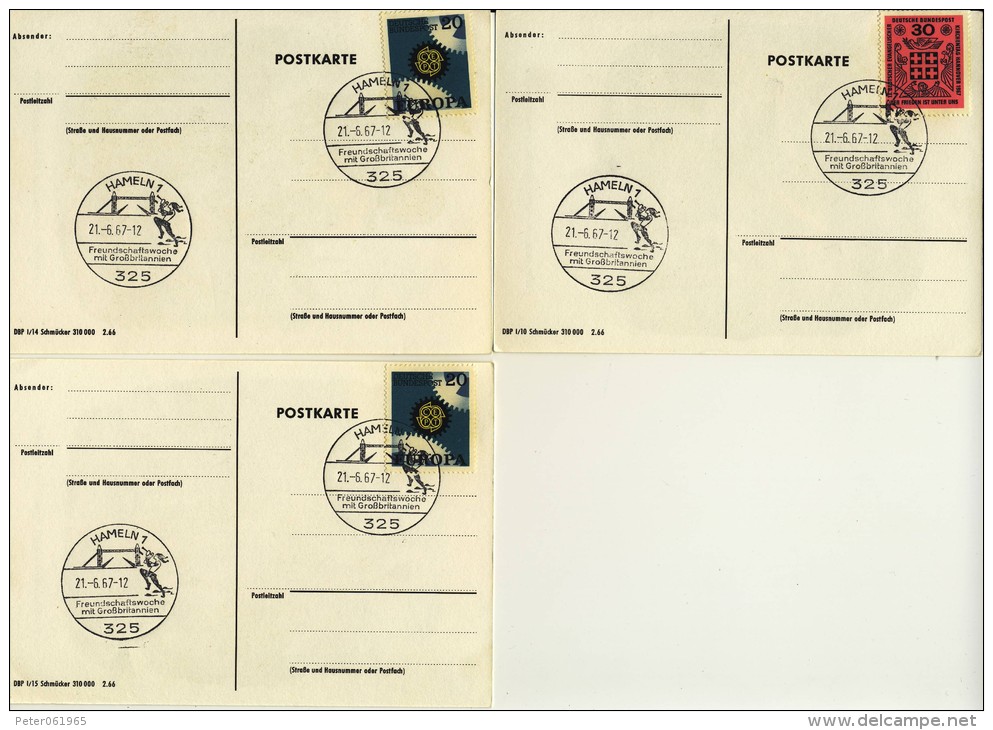 5 Briefkaarten / Postkarten BRD - Postbeambten - Geïllustreerde Postkaarten - Ongebruikt