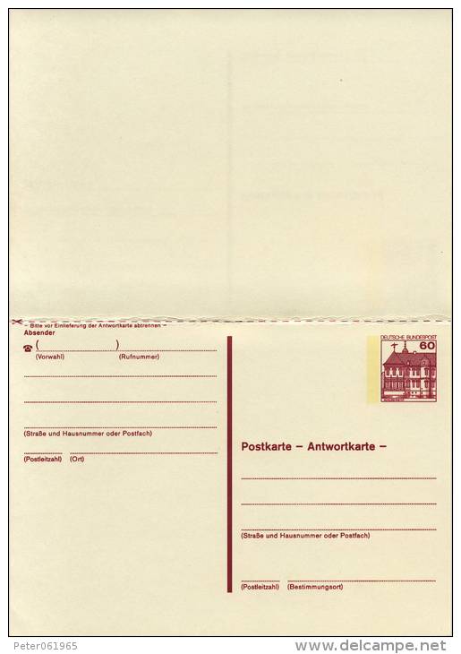 3 Briefkaarten (1 Met Antwoordk.) Duitsland / 3 Postkarten (1 Mit Antwortk.) BRD - Postales - Nuevos
