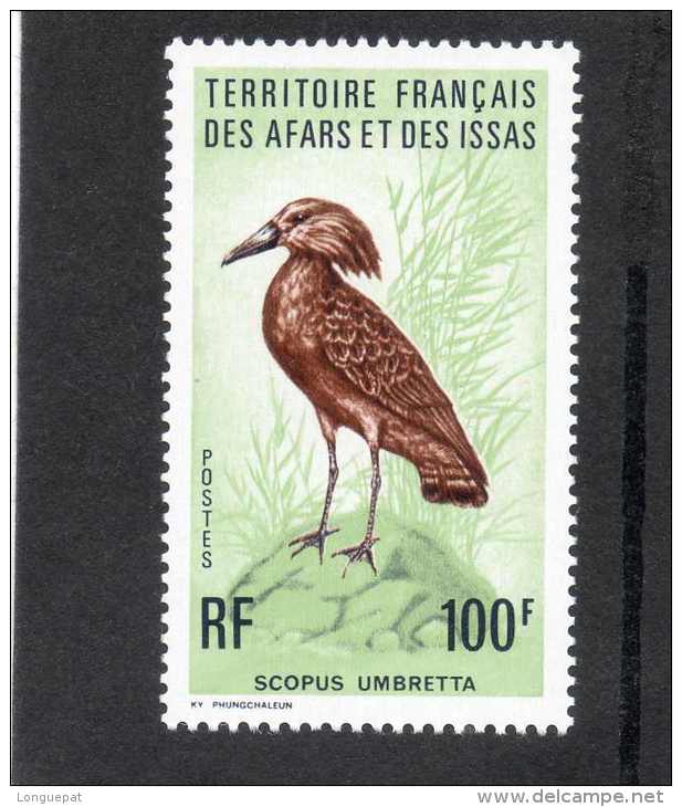 Afars Et Issas (Territoire Des) : Oiseau : L'Ombrette Africaine (Scopus Umbretta)- Famille Des Scopidae- - Unused Stamps