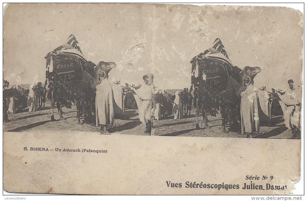 Carte Postale / Vue Stéréoscopique Julien DAMOY/Biskra/Un Attouch/SérieN°9/Vers 1910   STE68 - Photos Stéréoscopiques