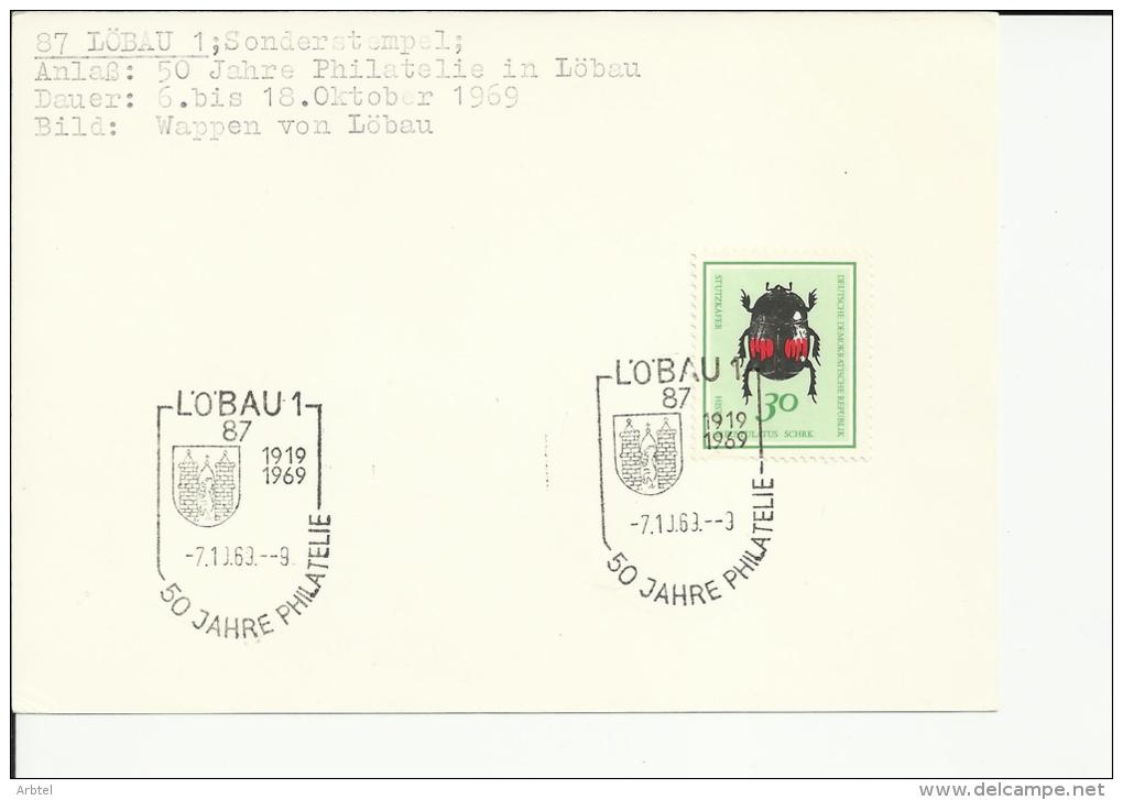 ALEMANIA DDR LOBAU ESCUDO HERALDICO - Enveloppes