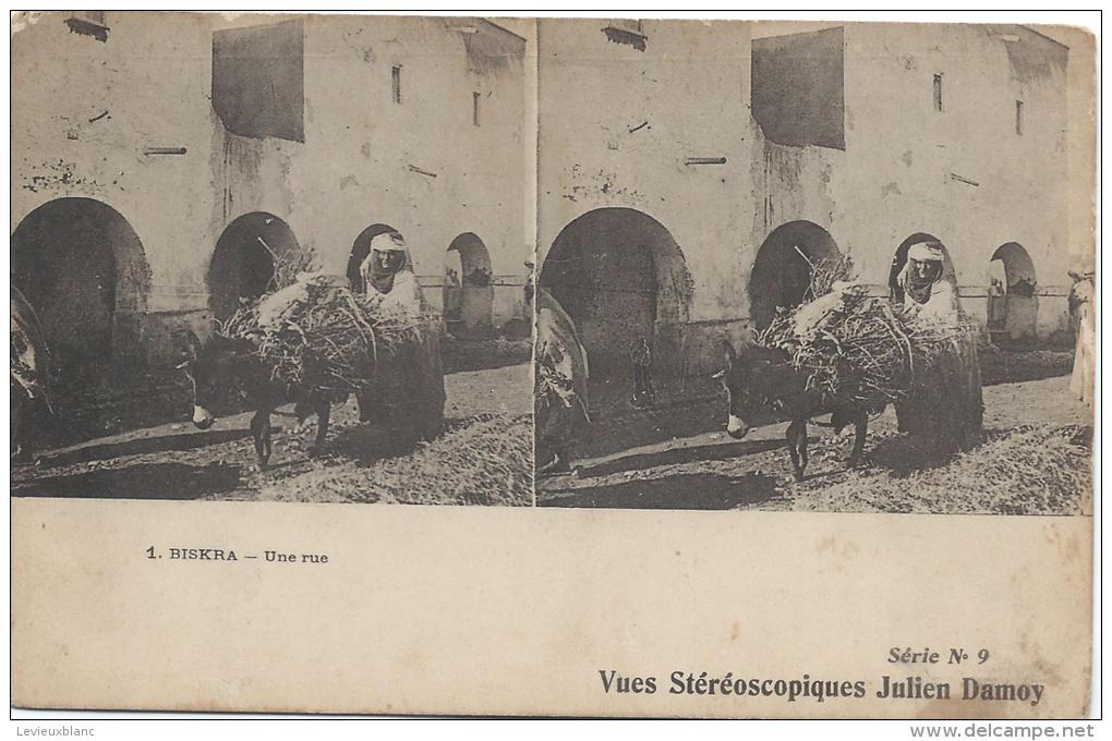 Carte Postale / Vue Stéréoscopique Julien DAMOY/Biskra/Une Rue/SérieN°9/Vers 1910   STE70 - Photos Stéréoscopiques