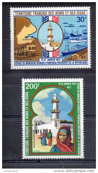Afars Et Issas (Territoire Des) : Visite Du Président Pompidou : Carte Du Territoire, Mosquée De Djibouti- - Neufs