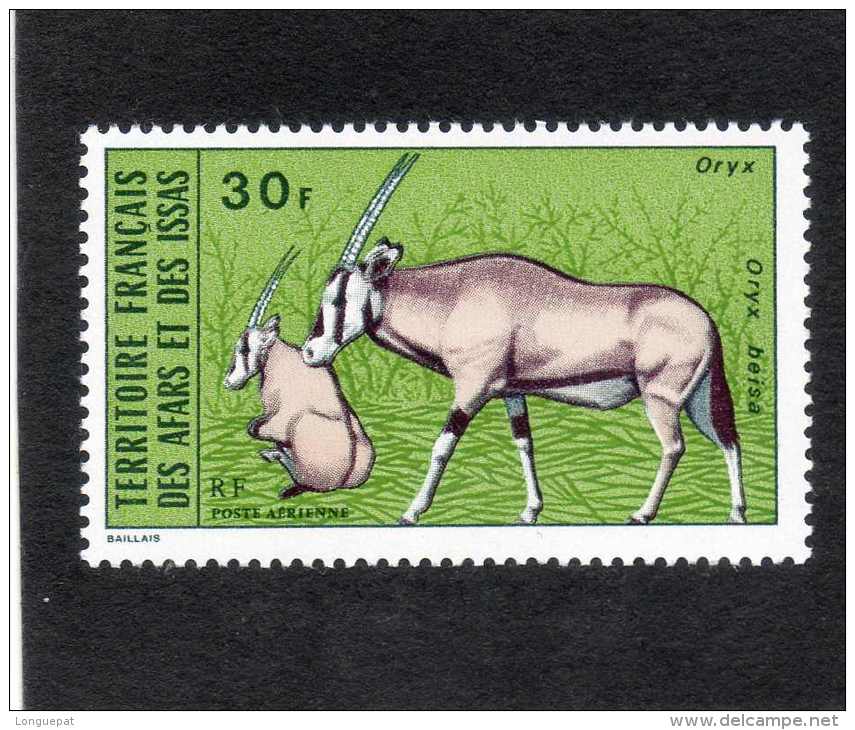 Afars Et Issas (Territoire Des) : Oryx Beïsa (Oryx Beisa), Ou Oryx D'Afrique De L'Est - Mammifère - Famille Des Bovidae - Unused Stamps