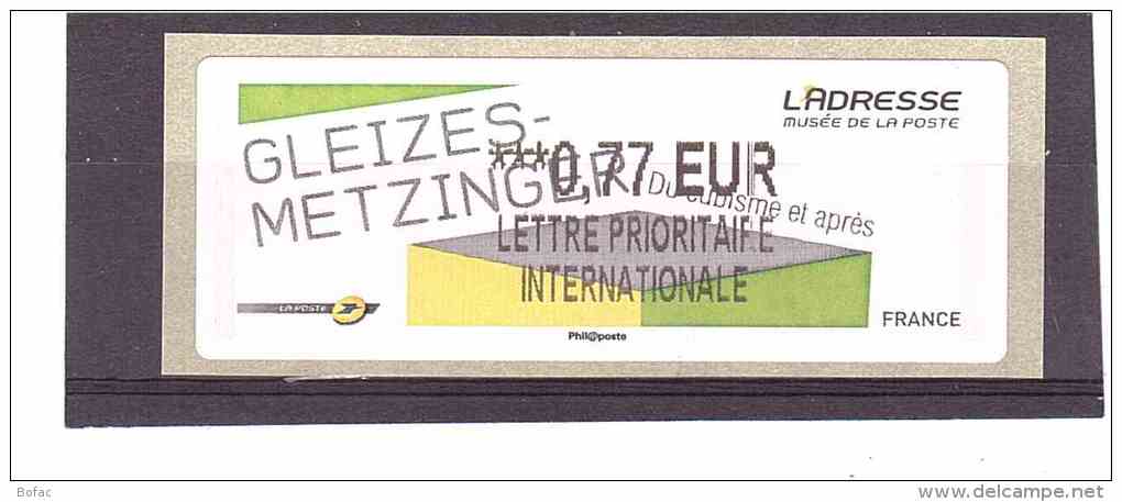 1105 ** Y&T  (Gleizes Metzinger Musée Postale L´adresse)  *FRANCE*  25/25 - 2010-... Illustrated Franking Labels