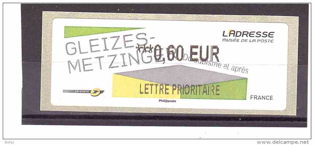 1105 ** Y&T  (Gleizes Metzinger Musée Postale L´adresse)  *FRANCE*  25/25 - 2010-... Illustrated Franking Labels