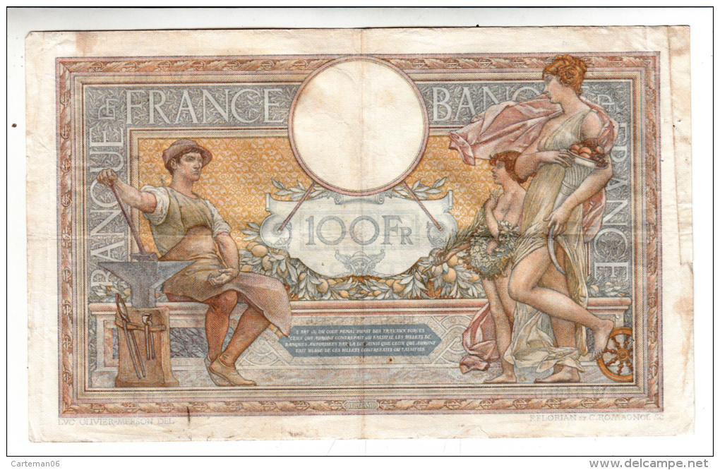 Billet - 100 Francs Merson - EU.17.6.1937 - W.54680 - 100 F 1908-1939 ''Luc Olivier Merson''