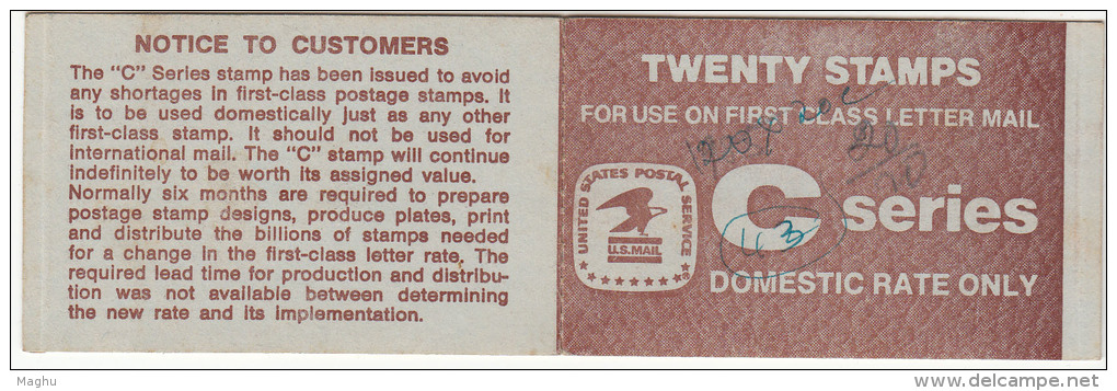 C Series, Domestic Rate, First Class Letter Mail, Booklet, United States, As Scan - 1981-...
