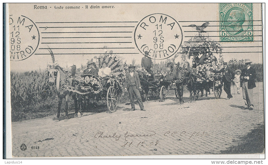 P P 524 /C P A- ITALIE -ROME -FESTE ROMANE II DIVIN AMORE - Transportmiddelen