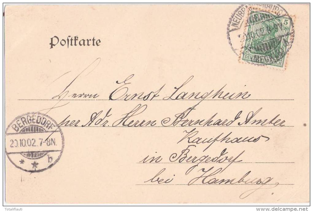 Gruss Aus NEUBRANDENBURG Tollense See Bootsanleger Erfrischungen KIOSK Belebt 20.10.1902 Gelaufen - Neubrandenburg