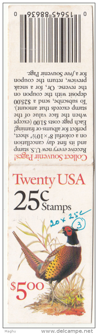 Booklet, United States, 25c,,,   $5.00,  Bird, As Scan - 3. 1981-...