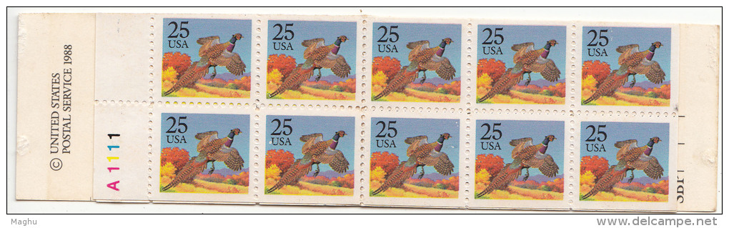 Booklet, United States, 25c,,,   $5.00,  Bird, As Scan - 1981-...