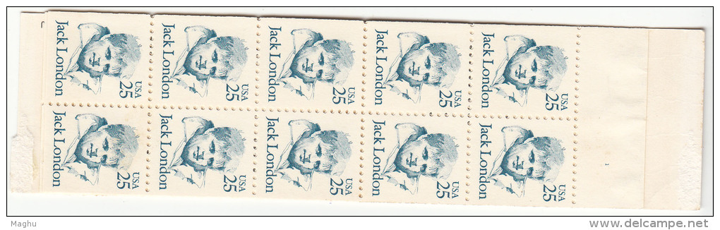 Booklet, United States, $5.00 Jack London, Author, Famous People, Dog Wrapper, ZIP Code, 1988 , As Scan - 3. 1981-...