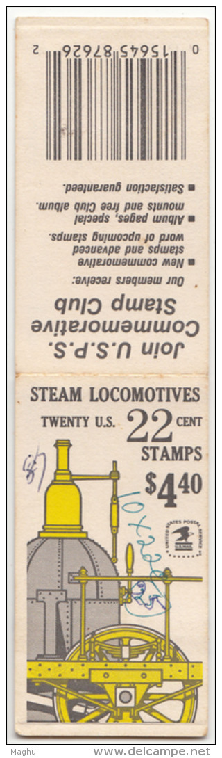 Booklet, United States, $4.00 Steam Locomotive, Train, As Scan - 1981-...