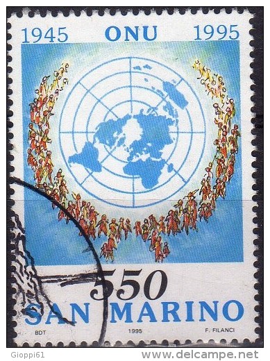 1995 San Marino - Cinquant. Dell'ONU 550 L - Gebraucht