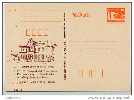 DDR P86II-7-89 C44 Privater Zudruck POGEA ALTES POSTAMT JÜTERBOG 1989 - Cartes Postales Privées - Neuves
