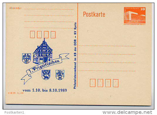 DDR P86II-44-89 C69 Privater Zudruck PRIGNITZSCHAU KYRITZ 1989 - Privatpostkarten - Ungebraucht