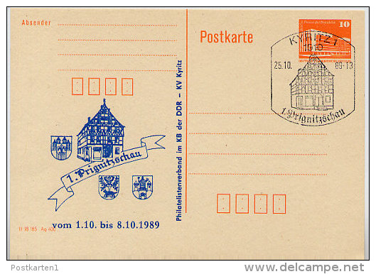 DDR P86II-44-89 C69 Privater Zudruck PRIGNITZSCHAU KYRITZ Sost. 1989 - Privé Postkaarten - Gebruikt