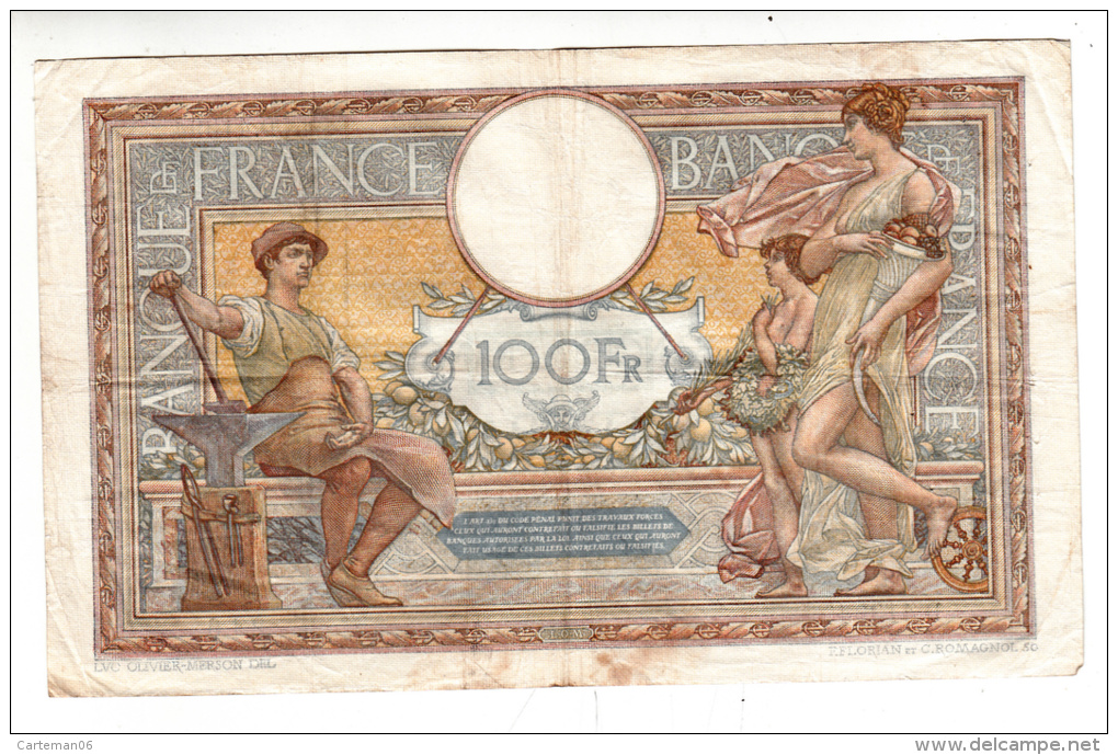 Billet - 100 Francs Merson -  AF.10.8.1933 - D.41394 - 100 F 1908-1939 ''Luc Olivier Merson''
