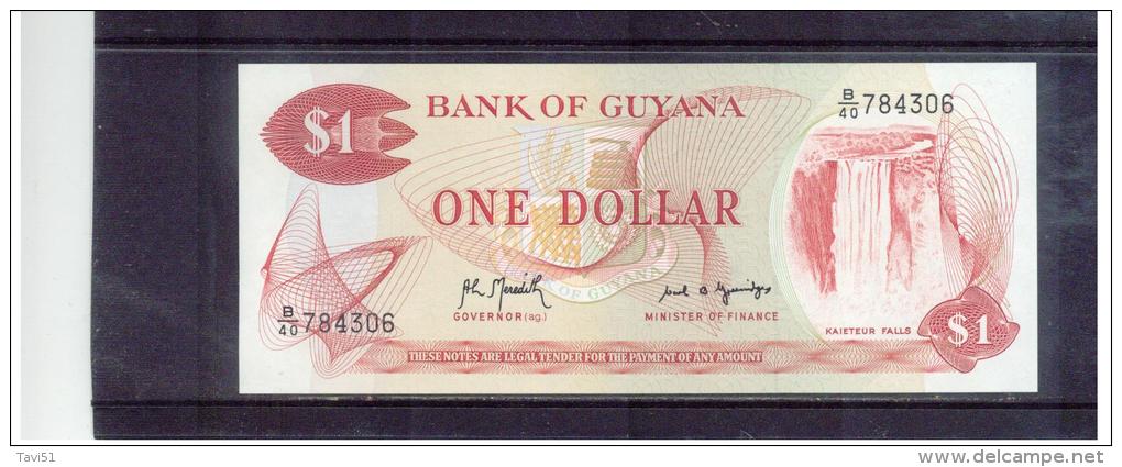 GUYANA   ,   (1966 -  )   ,  1 Dollar   ,   Prefix B/40    ,    Sign. ?   Pick 21    ,     Unc - Guyana