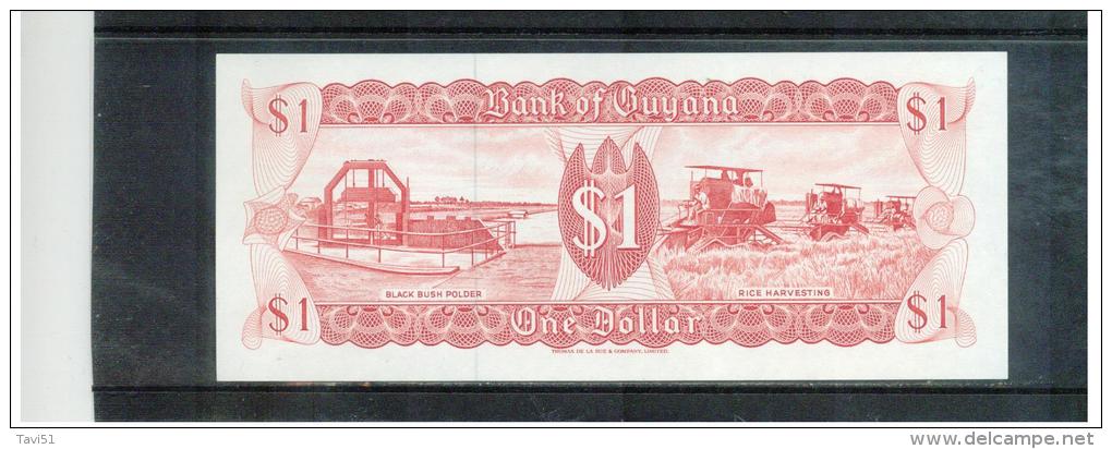 GUYANA   ,   (1966 -  )   ,  1 Dollar   ,   Prefix B/40    ,    Sign. ?   Pick 21    ,     Unc - Guyana