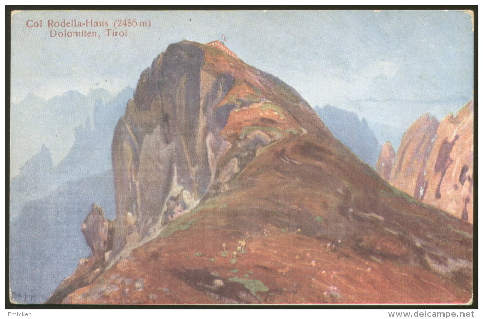 DOLOMITI COL RODELLA TIROL OLD POSTCARD 1918 - Autres & Non Classés