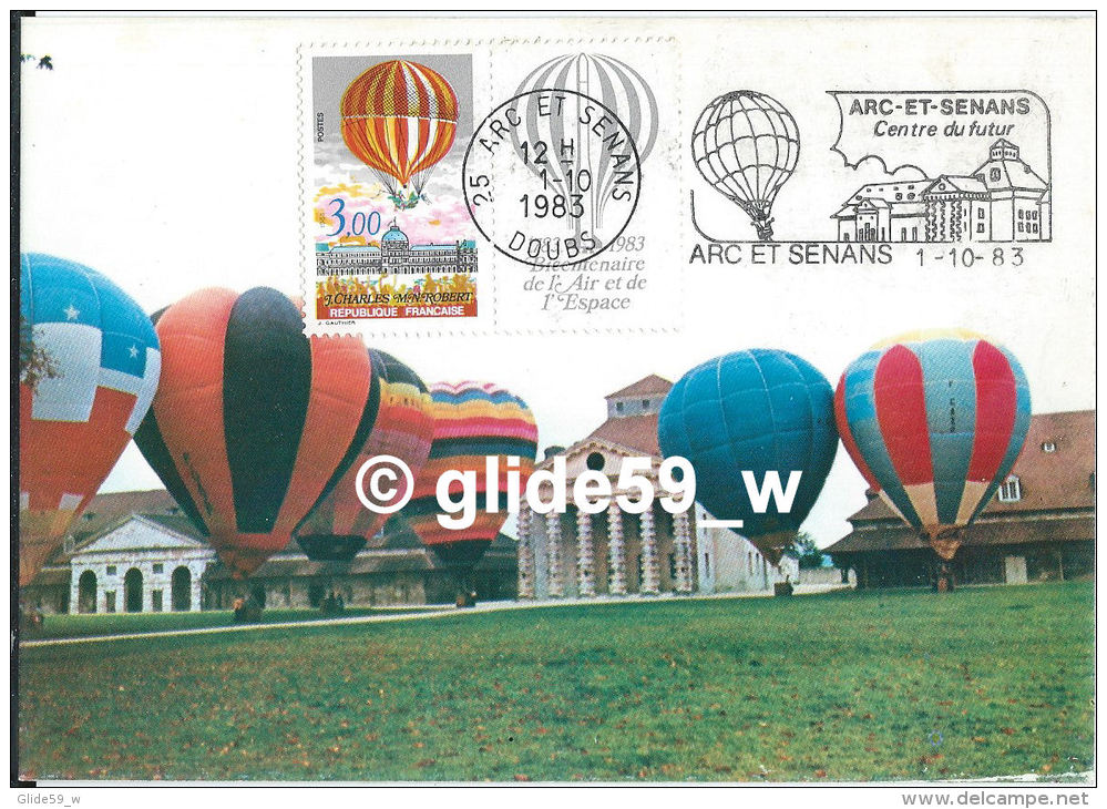 Salines Royales D'Arc Et Senans - Départ De Montgolfières Du Club Vents Du Futur - 1-10-1983 - 1er Jour De L'utilisation - Globos